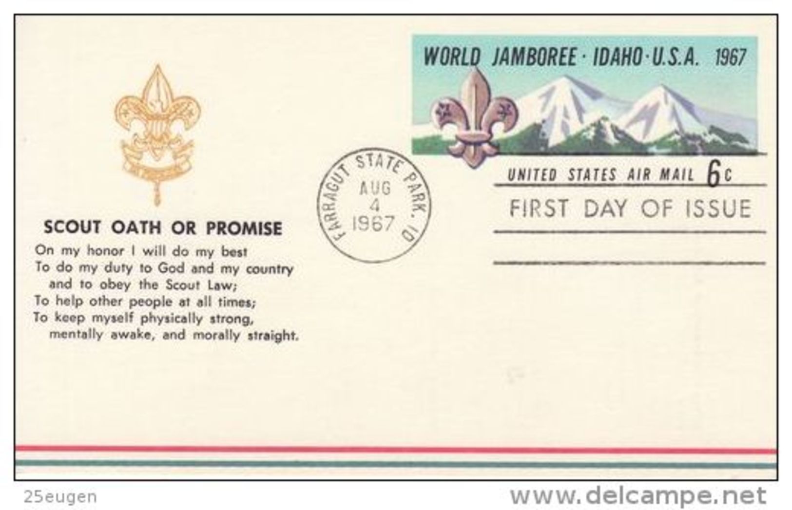 USA 1967 12TH WORLD JAMBOREE POSTCARD FDC - 1961-80