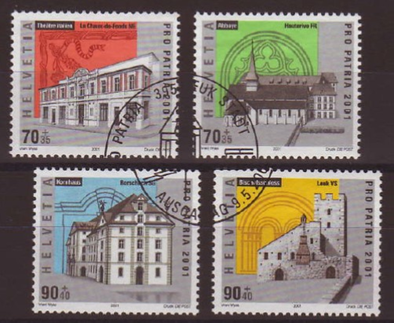 Suisse Moderne OBL, Cat. B272-B275, Année(s) 2001. Série Pro Patria  [int. 2001-B272-B275] - Usati