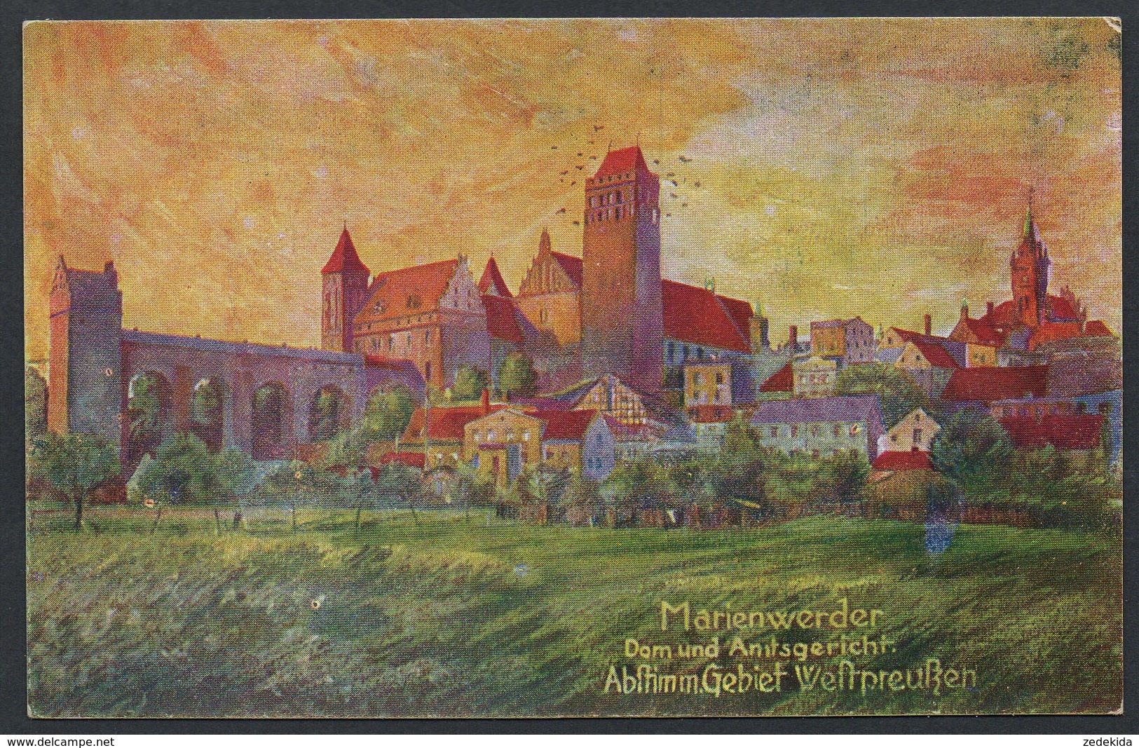 A2562 - Alte Ansichtskarte - Gemälde - Marienwerder Abstimmungsgebiet Westpreußen - N. Gel - Westpreussen