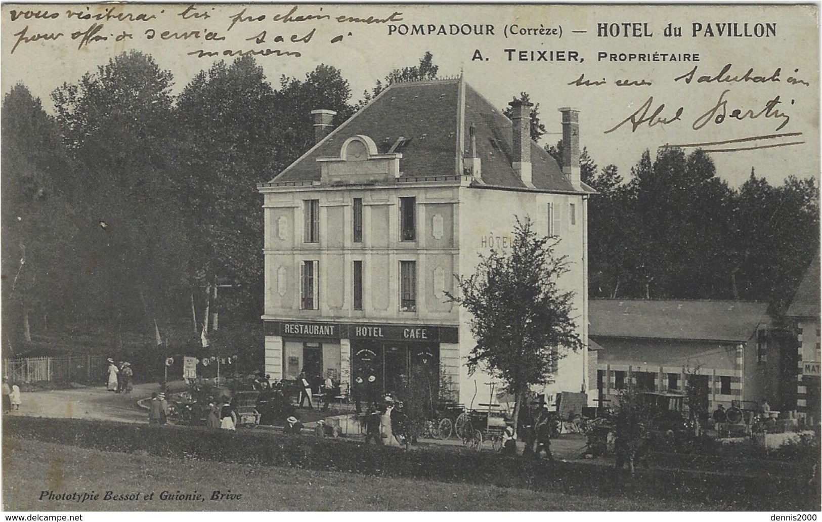 POMPADOUR (19) - HOTEL DU PAVILLON - PROP. A. TEIXIER - Ed. Bessot Et Guionie, Brive - Arnac Pompadour