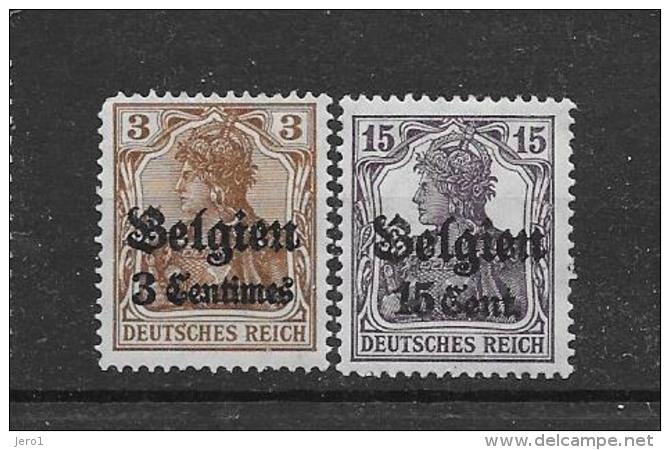 België 1914Y&amp;T Nr° BZ 1 (**) +BZ15 - OC1/25 Gouvernement Général