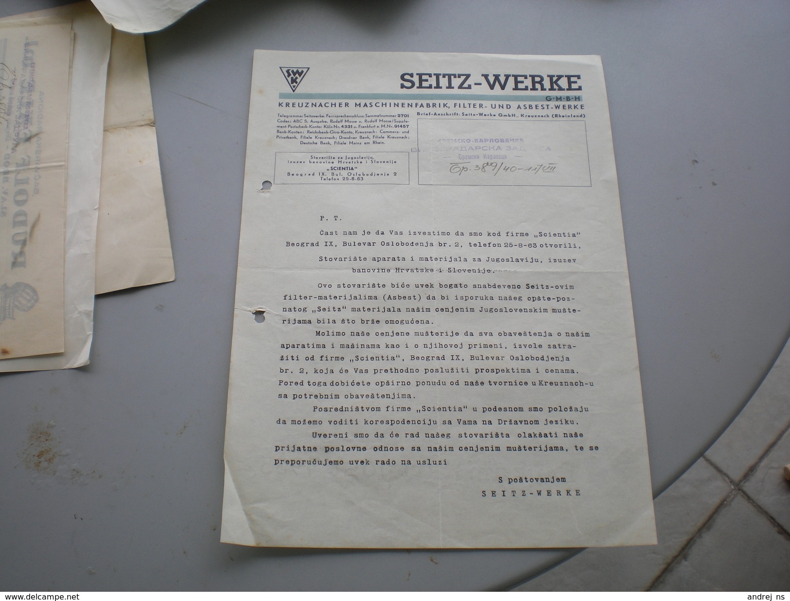Seitz Werke Kreuznaccher Maschinenfabrik Filter Und Asbest Werke - 1900 – 1949