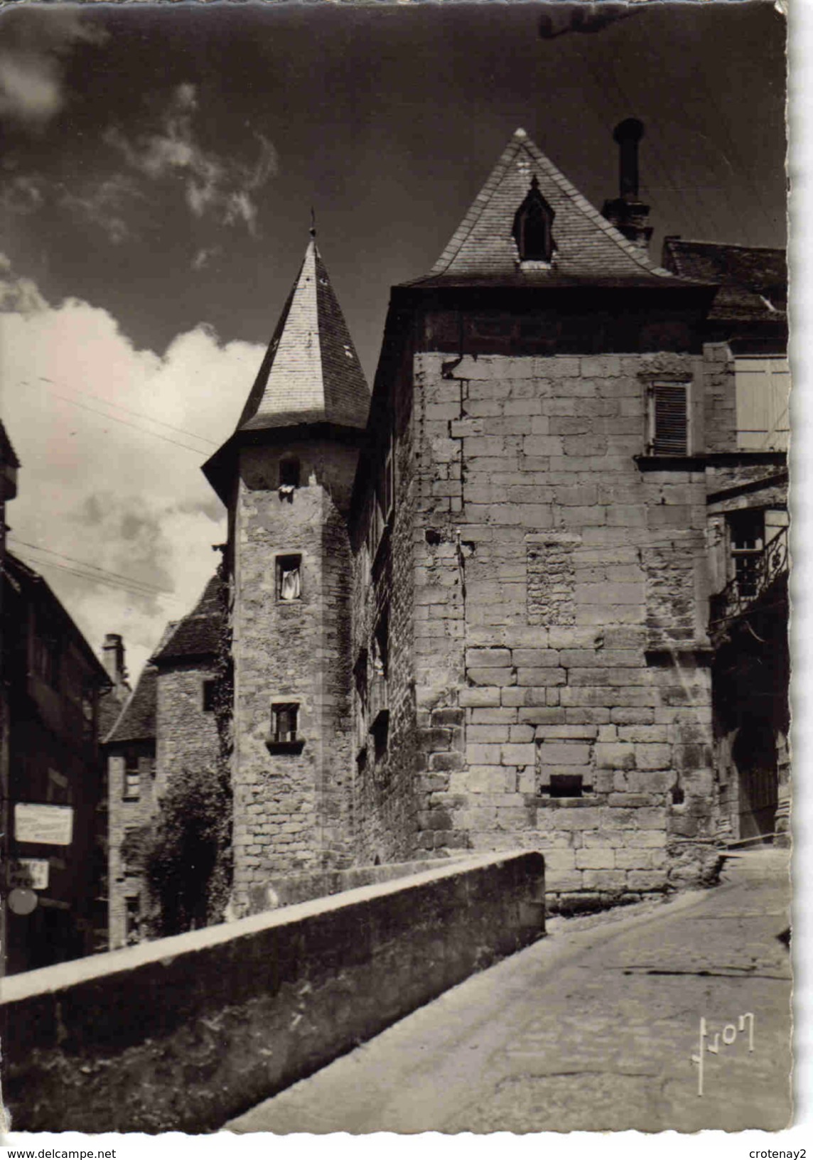 24 Sarlat Hôtel De Mommeige N°4731 Alimentation Générale Mercerie Mme PORRET Armes Pêche Postée De Rodez En 1955 - Sarlat La Caneda