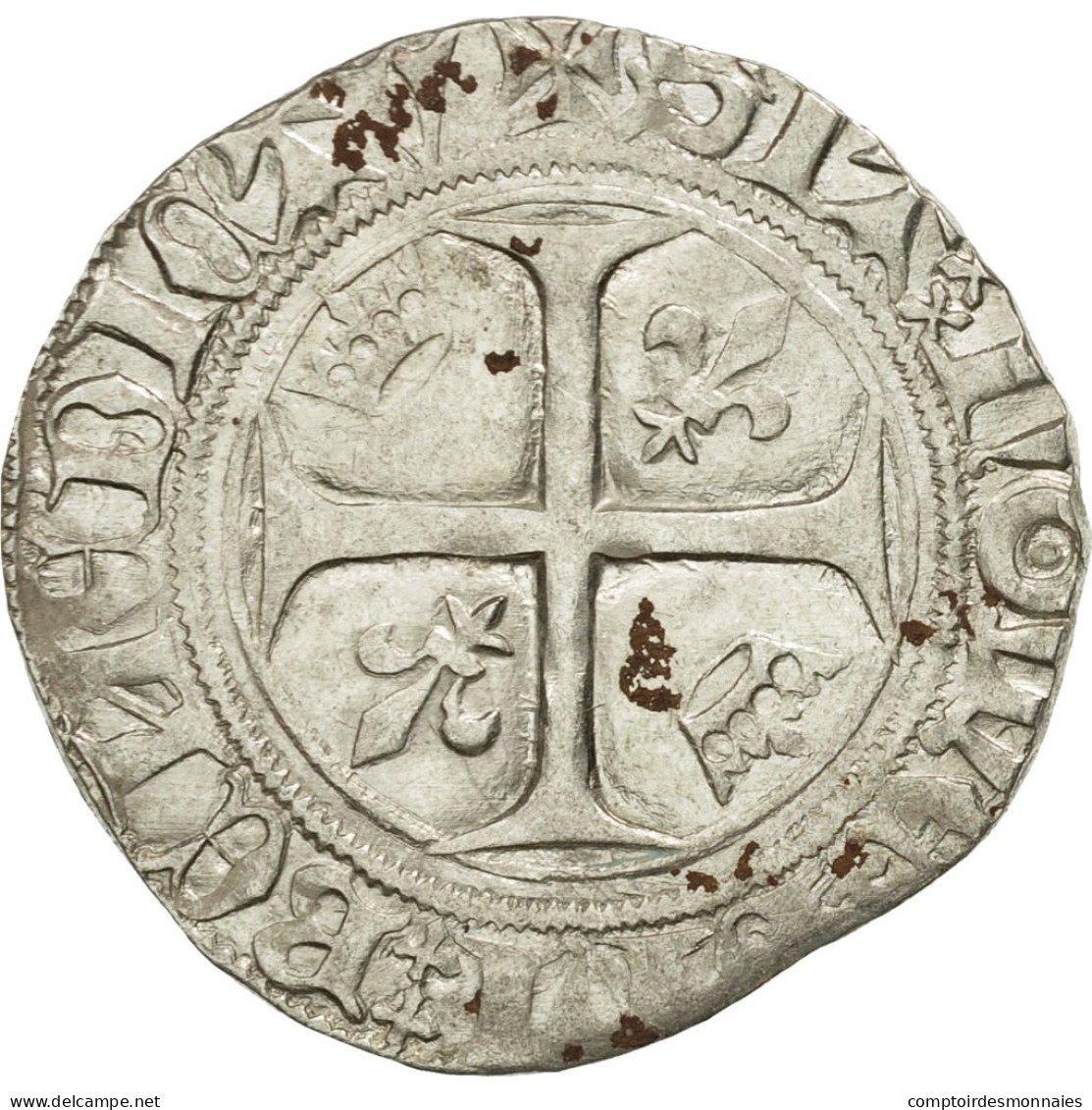 Monnaie, France, Charles VI, Blanc Guénar, Sainte-Ménéhould, TTB+, Billon - 1380-1422 Carlos VI El Bien Amado