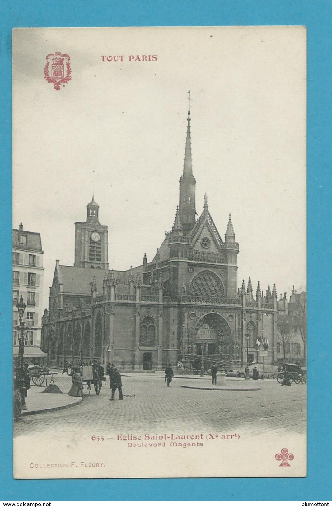 CPA 655 TOUT PARIS Edition FLEURY - Eglise Saint-Laurent Bld Magenta (Xème Arrt) - District 10