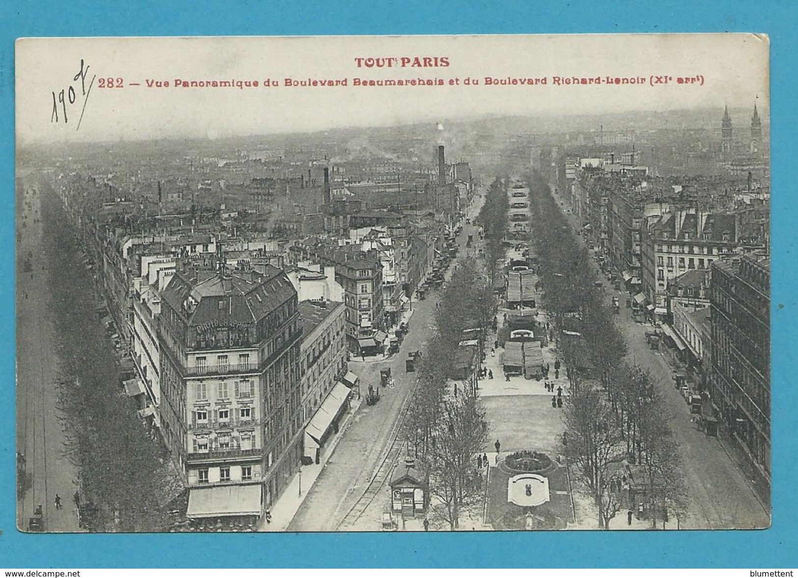 CPA 282 TOUT PARIS - Vue Panoramique Boulevards Beaumarchais Et Richard Lenoir (XIème Arrt) Ed.FLEURY - Arrondissement: 11