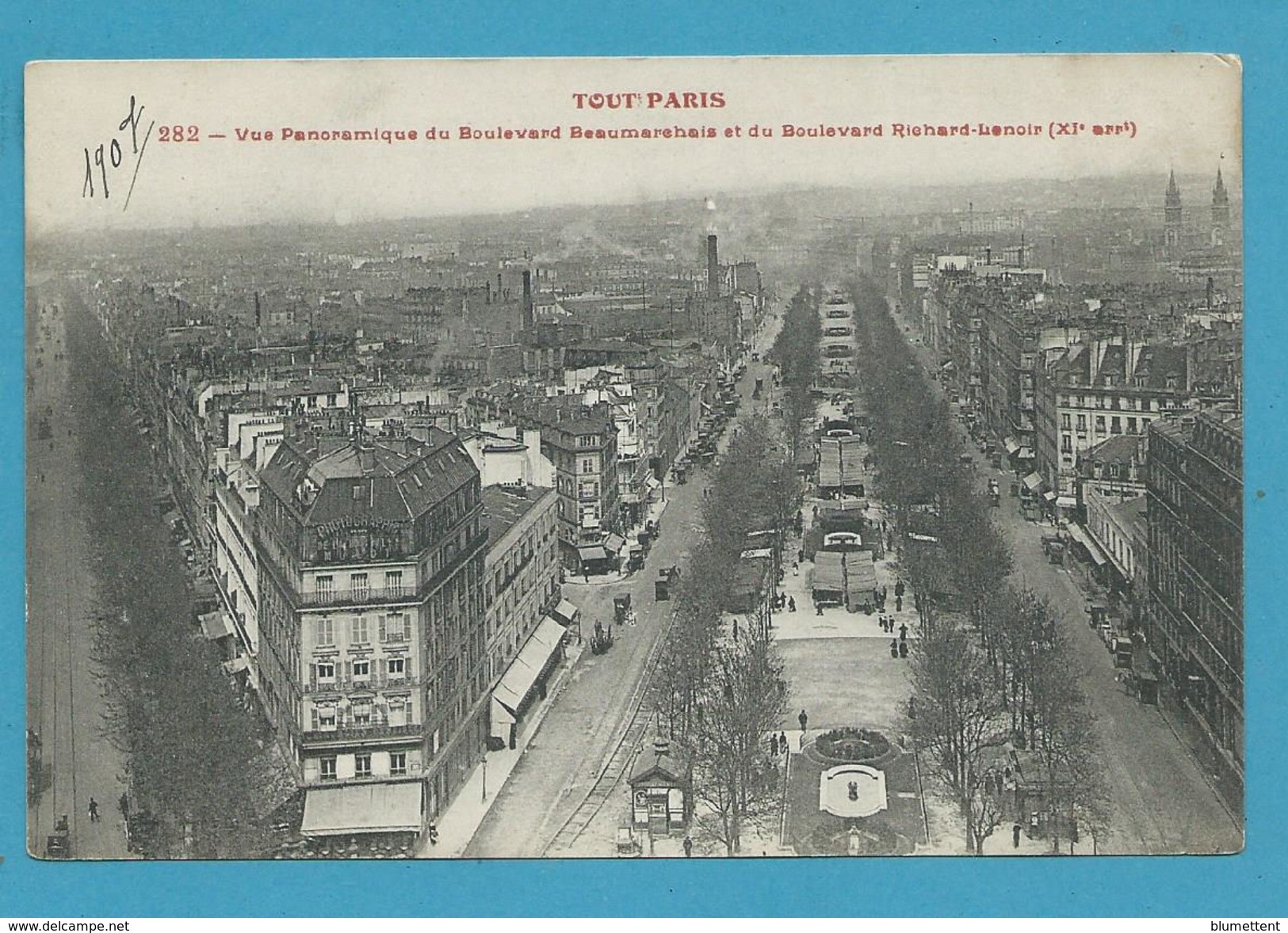 CPA 282 TOUT PARIS - Vue Panoramique Boulevards Beaumarchais Et Richard Lenoir (XIème Arrt) Ed.FLEURY - Distrito: 11