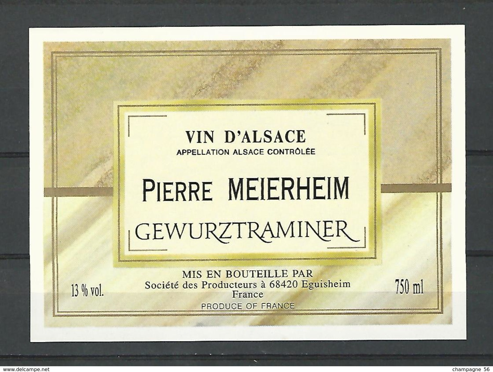 VIN ALSACE  PIERRE MEIERHEIM GEWURZTRAMINER CAVE EGUISHEIM   NEUF QUALITÉ - Gewurztraminer