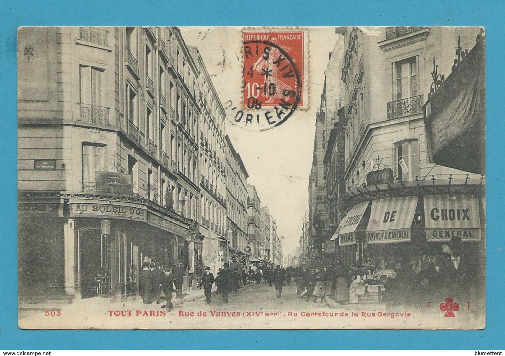 CPA 503 TOUT PARIS - Rue De Vanves Au Carrefour De La Rue Gergovie (XIVème Arrt) Ed.FLEURY - Paris (14)