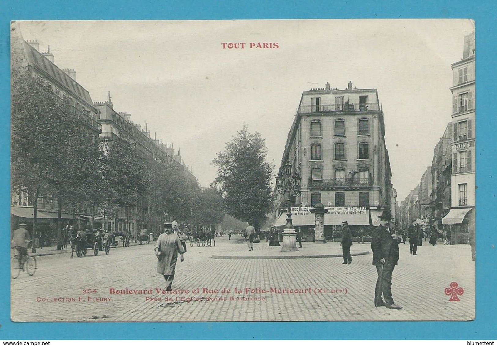 CPA 254 TOUT PARIS - Boulevard Voltaire Et Rue De La Folie-Méricourt (XIème Arrt.)  Ed.FLEURY - Arrondissement: 11