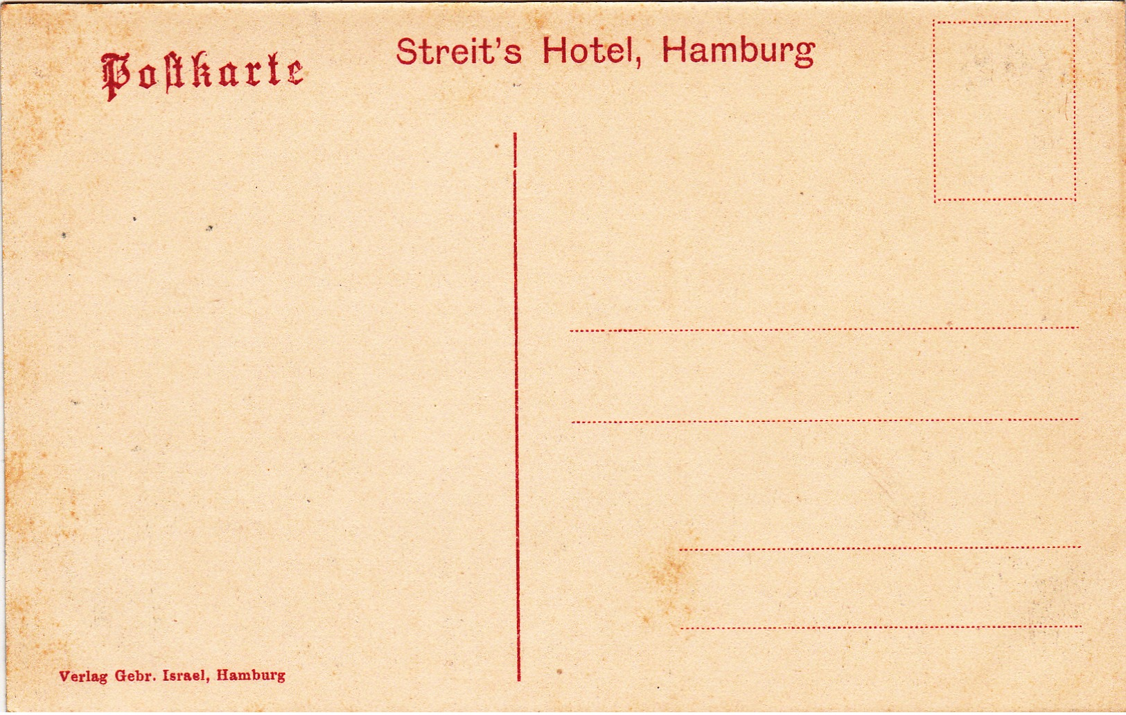 Old/Antique? Postcard Of Vestibule,Streit`s Hotel,Hamburg, Germany, ,R26. - Other & Unclassified
