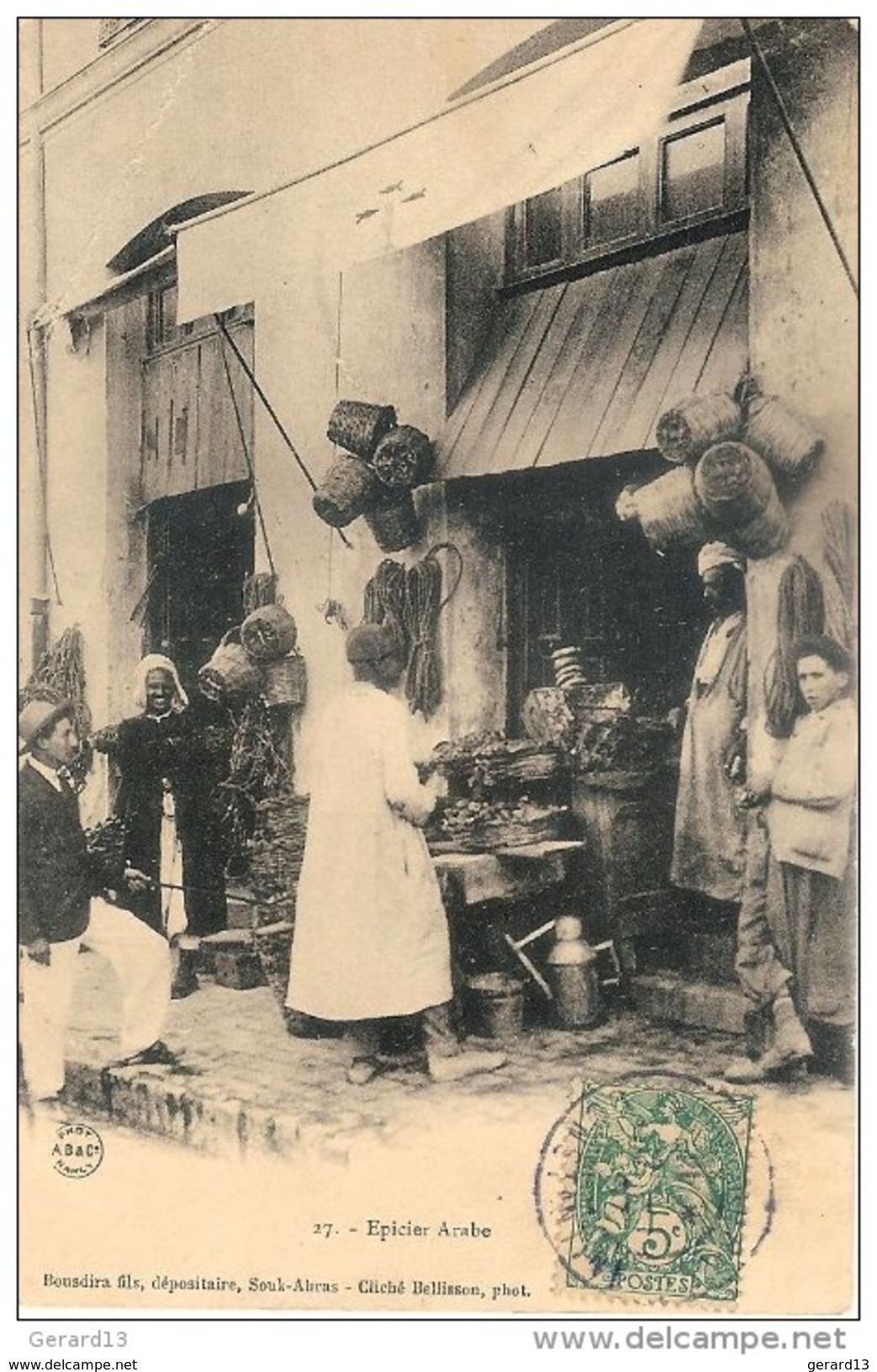 E7 ALGERIE Souk Arhas épicier Arabe 1907 - Professions