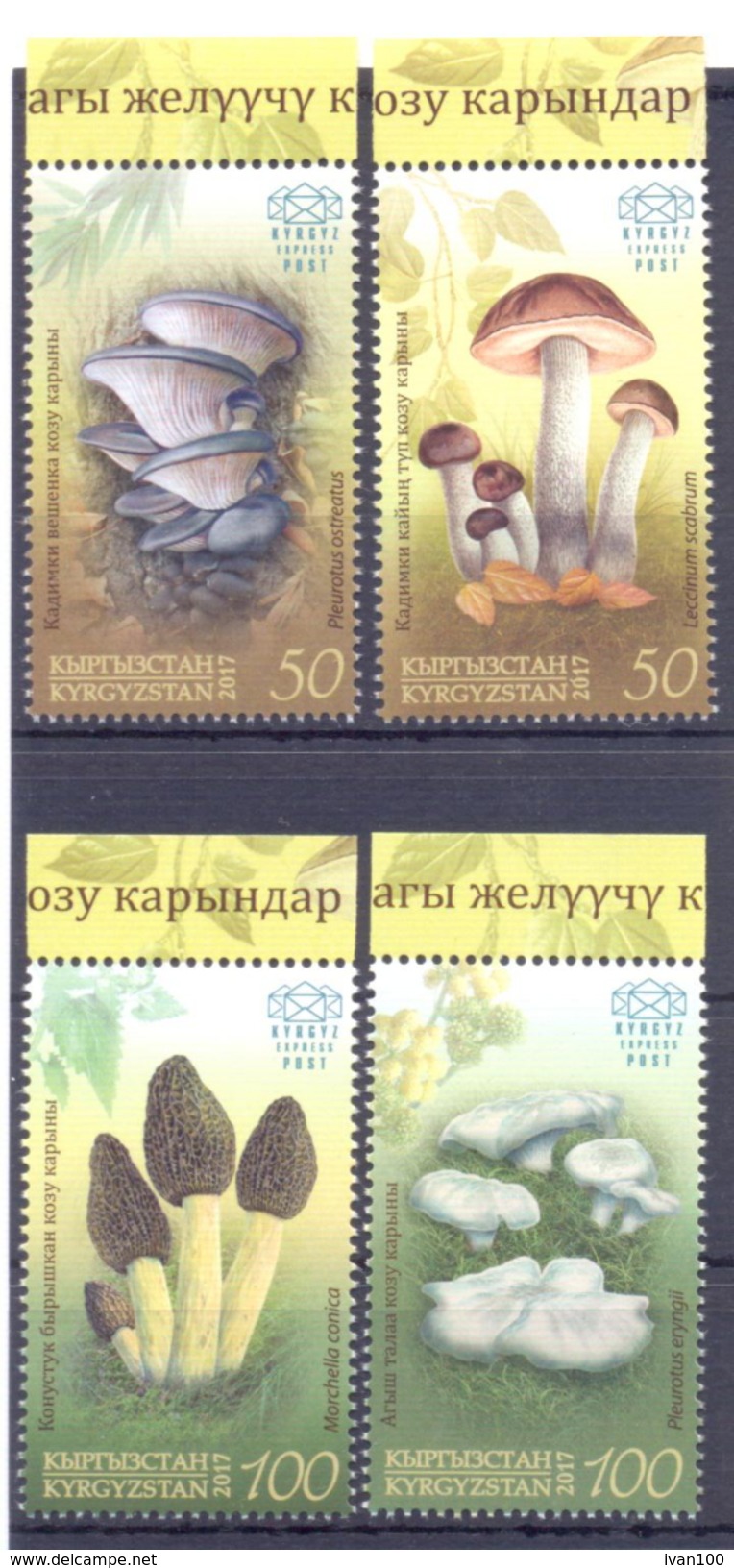 2017. Kyrgyzstan, Edible Mushrooms Of Kyrgyzstan, 4v, Mint/** - Kirgisistan
