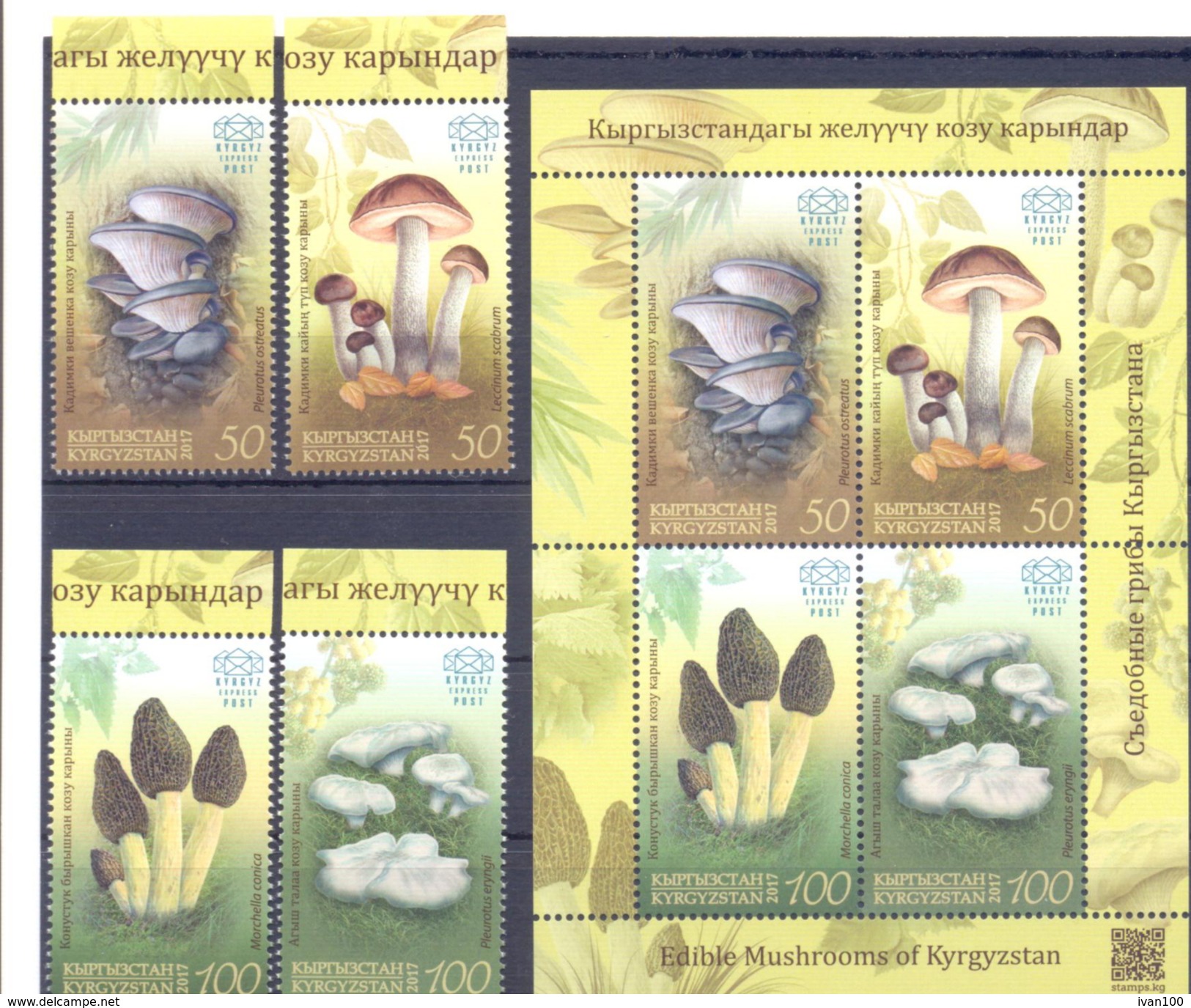 2017. Kyrgyzstan, Edible Mushrooms Of Kyrgyzstan, 4v + S/s, Mint/** - Kyrgyzstan