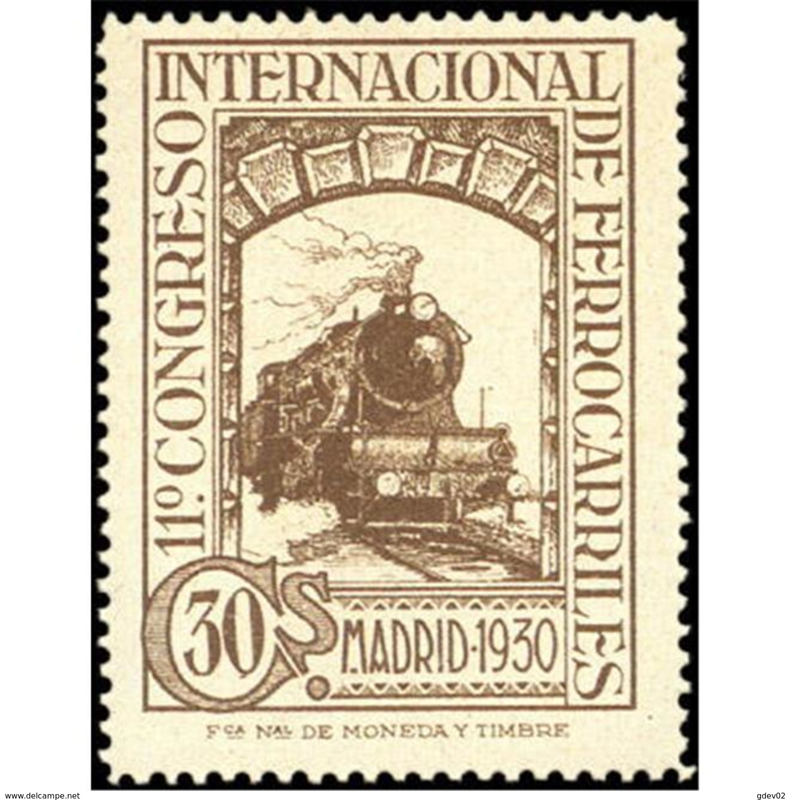 ES476STV-LFT***476STAN.Spain.Esgane.AVION,Congreso Internacional De FERROCARRILES.1930 (Ed 476**) - Nuevos