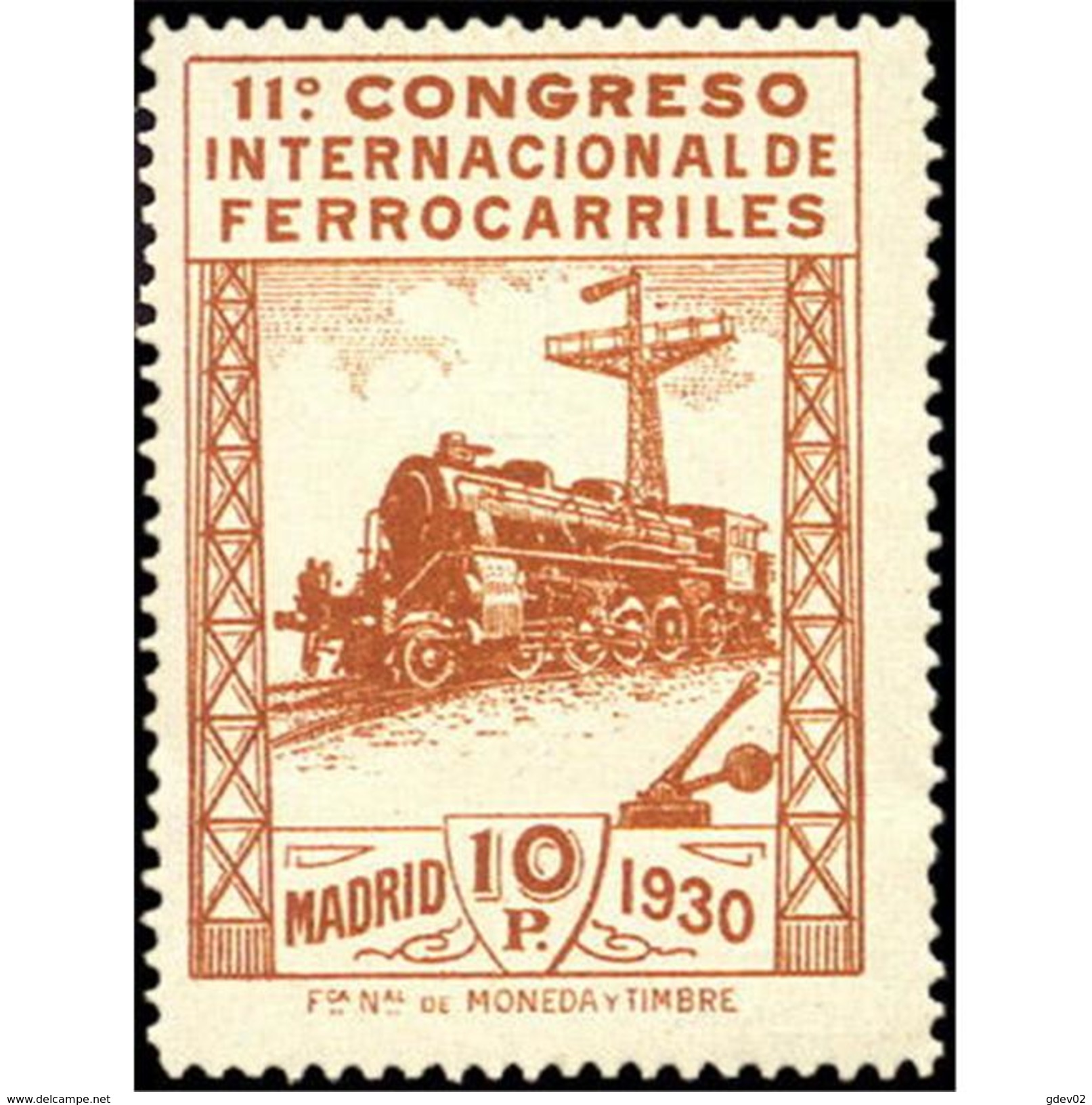 ES481SF-LPCTAL***481STAN.Spain.Esgane.AVION,Congreso Internacional De FERROCARRILES.1930 (Ed 481**) - Nuevos