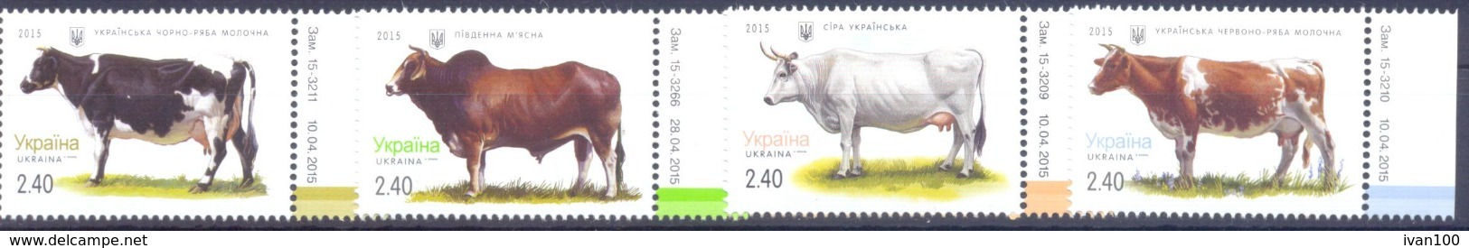 2015. Ukraine, Cows,Mich.1491-94, 4v, Mint/** - Ukraine