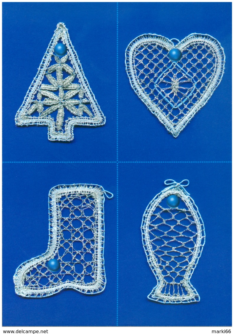 Slovakia - 2016 - Christmas - Bobbin Lace - Postcard With Original Stamp And Hologram - Ansichtskarten