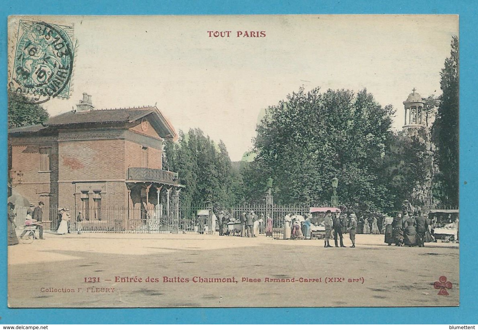 CPA 1231 TOUT PARIS - Entrée Des Buttes-Chaumon Place Armand-Carrel (XIXè Arrt)  Ed.FLEURY - Paris (19)