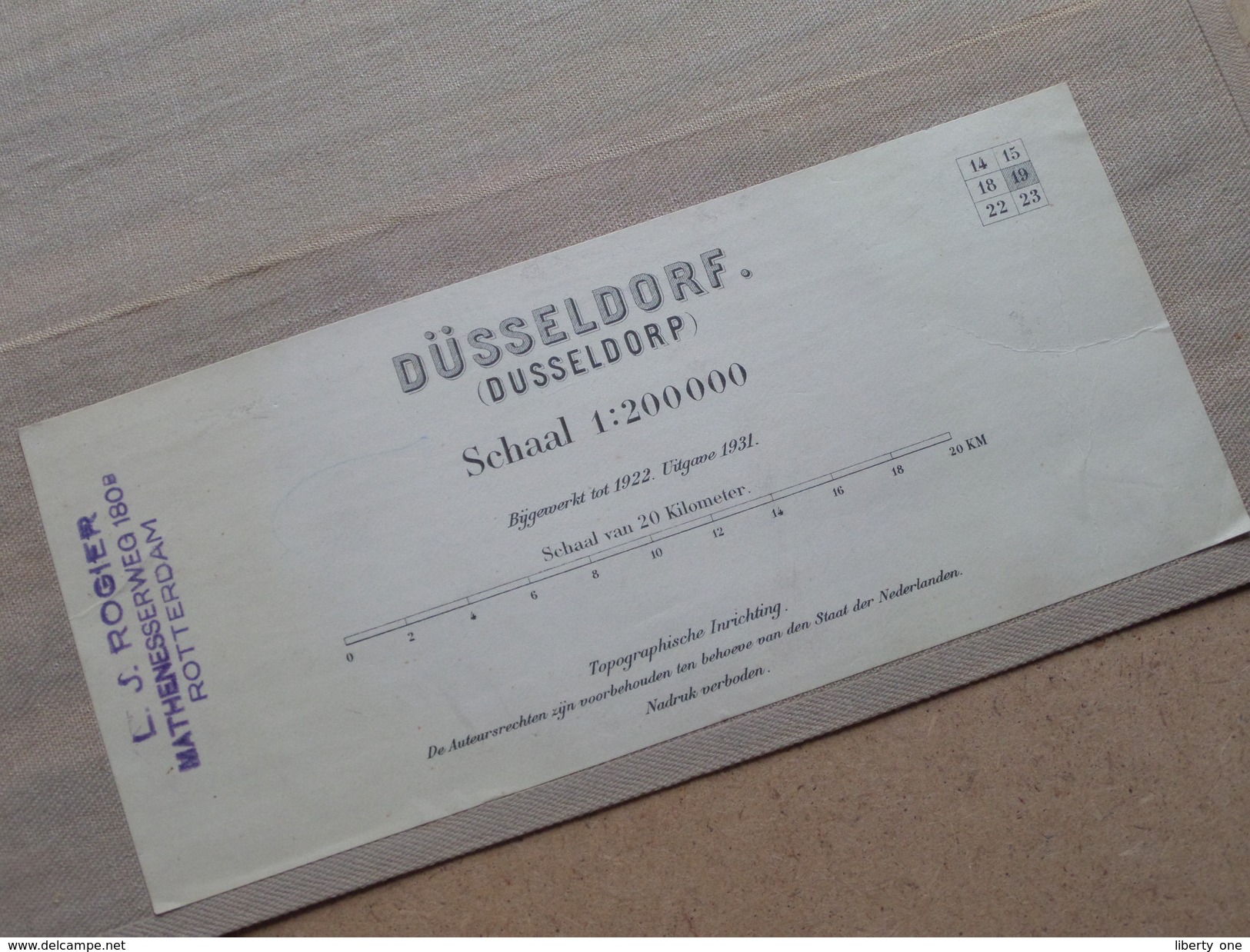 DÜSSELDORF ( Dusseldorp ) Schaal 1:200000 Editie 1931 ( Kaart Op Coton / Katoen / Cotton ) ! - Europe