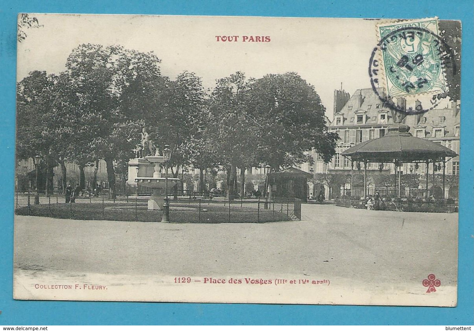 CPA 1129 TOUT PARIS - Place Des Vosges (IIIème Et IVème Arrt.) Ed.FLEURY - Arrondissement: 03