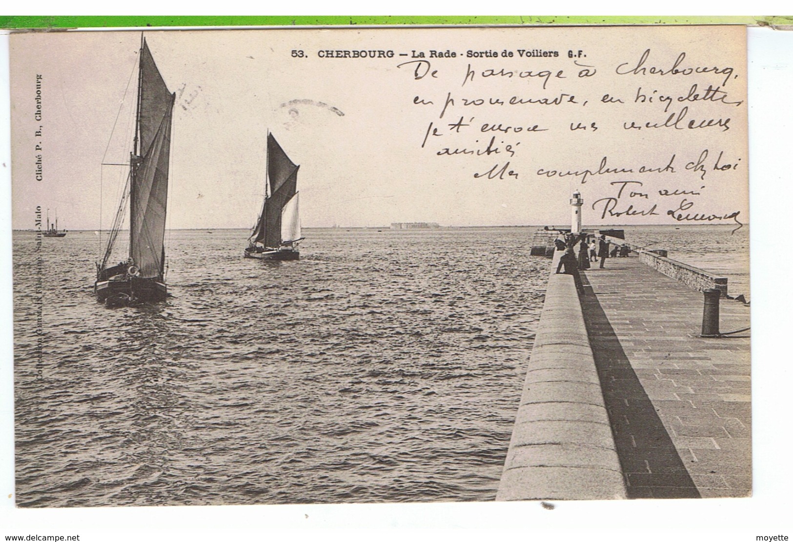 CPA-50-1904-CHERBOURG-LA RADE-SORTIE DE VOILIERS-ANIMEE- - Cherbourg