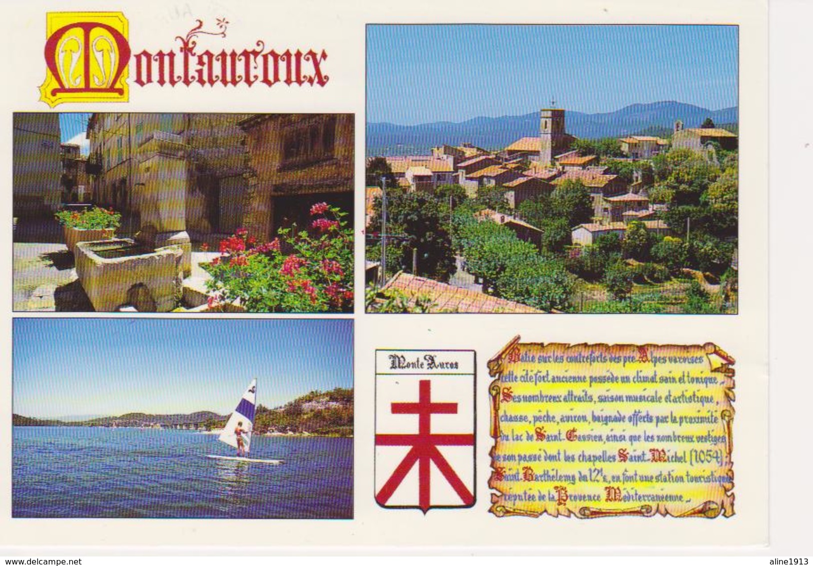 83 MONTAUROUX  - MULTIVUES AVEC BLASON ET PETIT HISTORIQUE - Montauroux