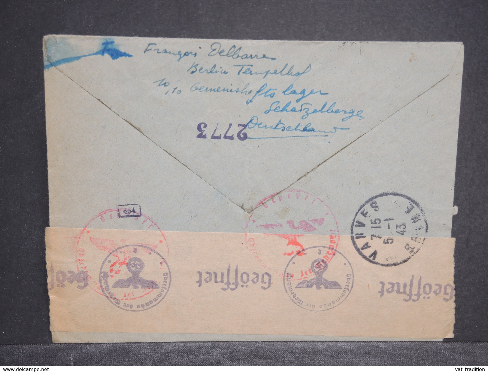 ALLEMAGNE - Enveloppe De Berlin Pour La France En 1942 En Recommandé , Affr. Mécanique, Bande De Contrôle Postal- L 6781 - Lettres & Documents