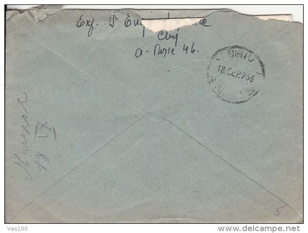 BLACK GROUSE, STAMPS ON REGISTERED COVER, 1956, ROMANIA - Lettres & Documents