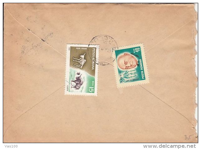STEPPE BISON, WINSENT, GRIGORE ANTIPA, STAMPS ON COVER, 1968, ROMANIA - Covers & Documents