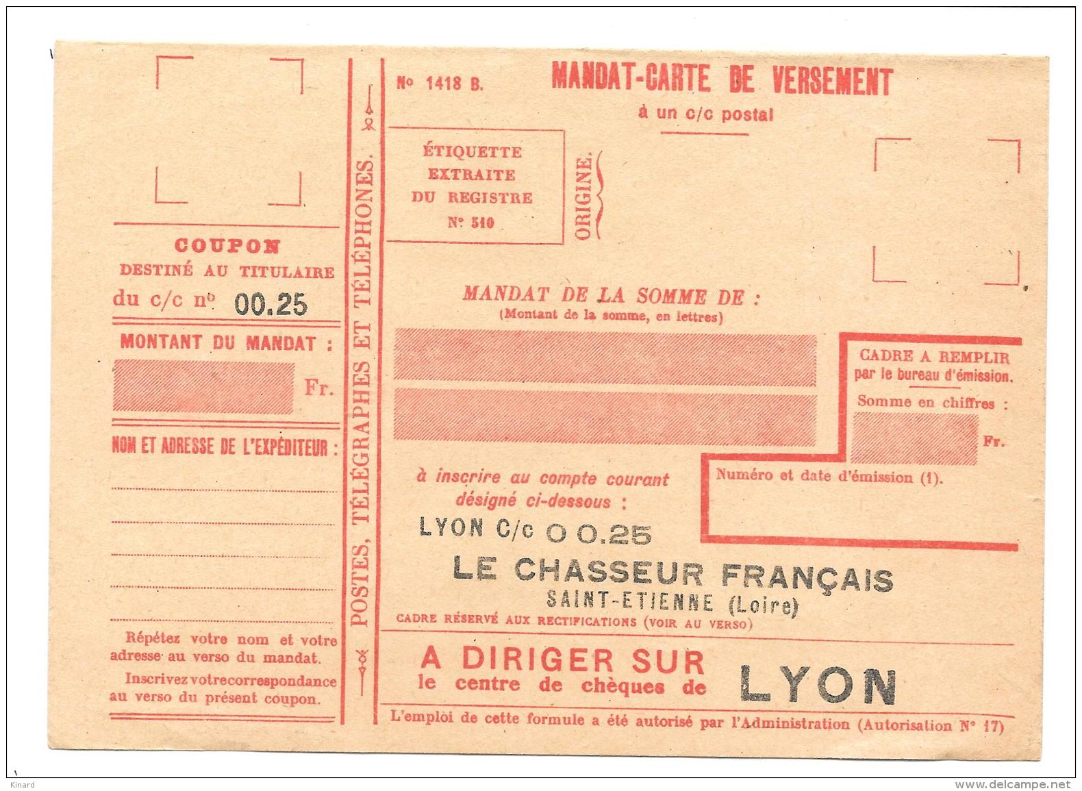 LE CHASSEUR FRANCAIS  ..DEMANDE DE FRAIS D'ABONNEMENT VOIR LES SCANS TBE..... - Chasse/Pêche