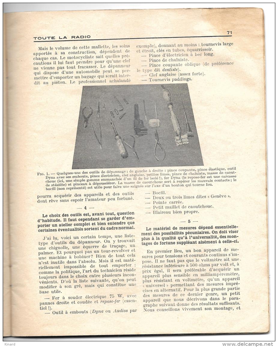 TOUTES LA RADIO ..NUMERO SPECIAL CONSACRE AU DEPANNAGE..1935..BE. VOIR LES SCANS - Literature & Schemes