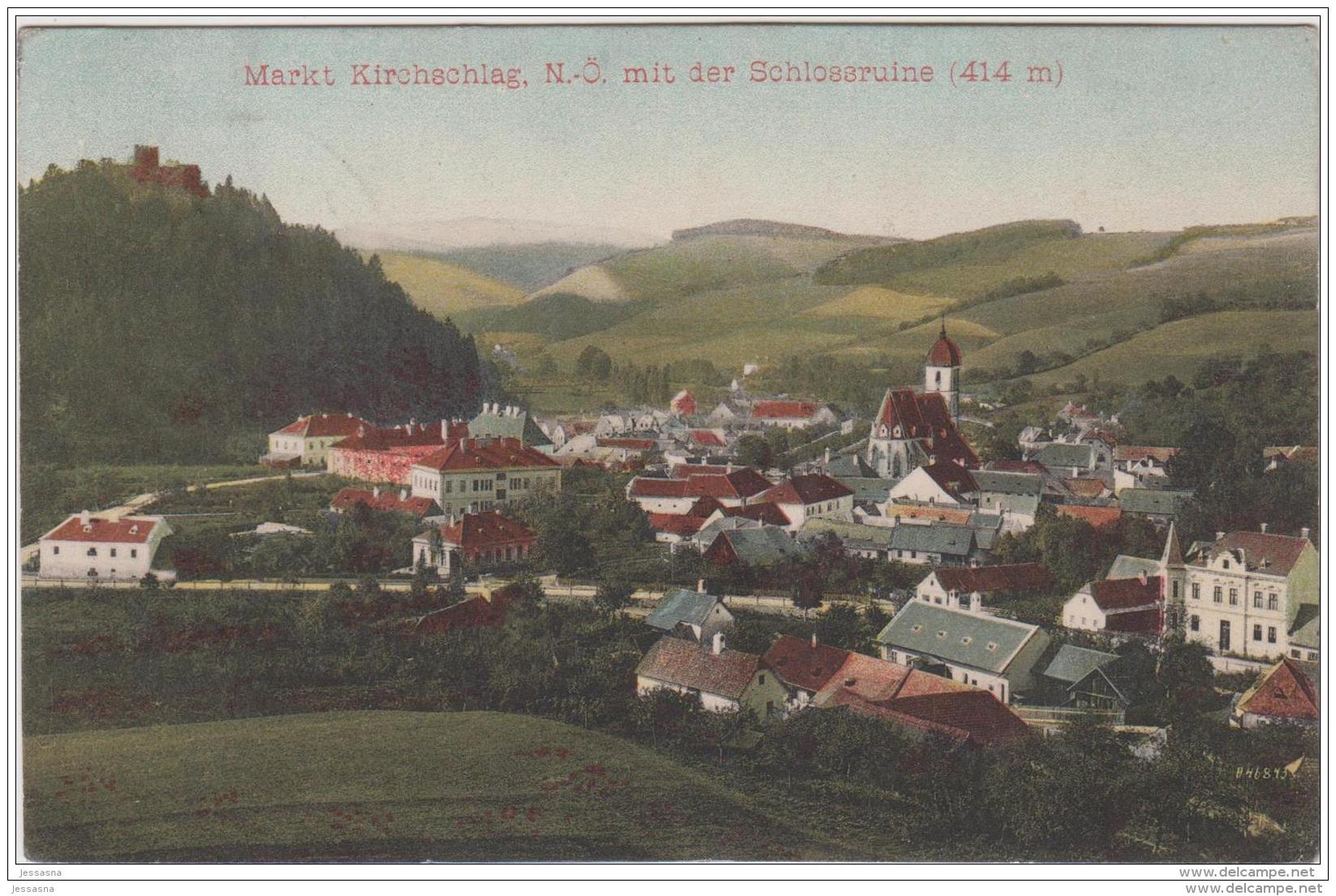 AK -NÖ  - Markt KIRCHSCHLAG - Panorama Mit Schlossruine 1908 - Zwettl