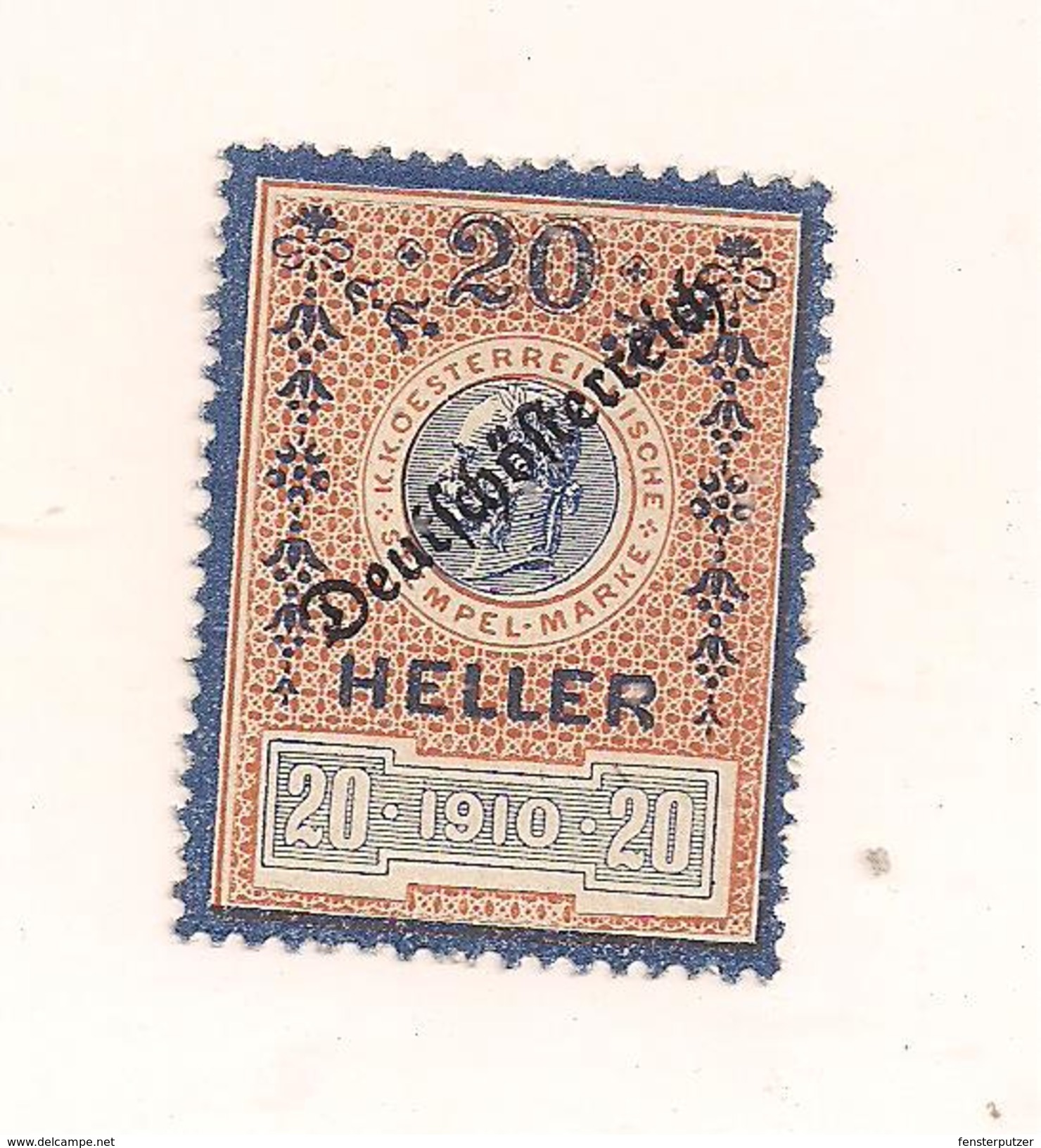 1 Austria Revenue Republik - 20 Heller - Ungebraucht - Fiscaux