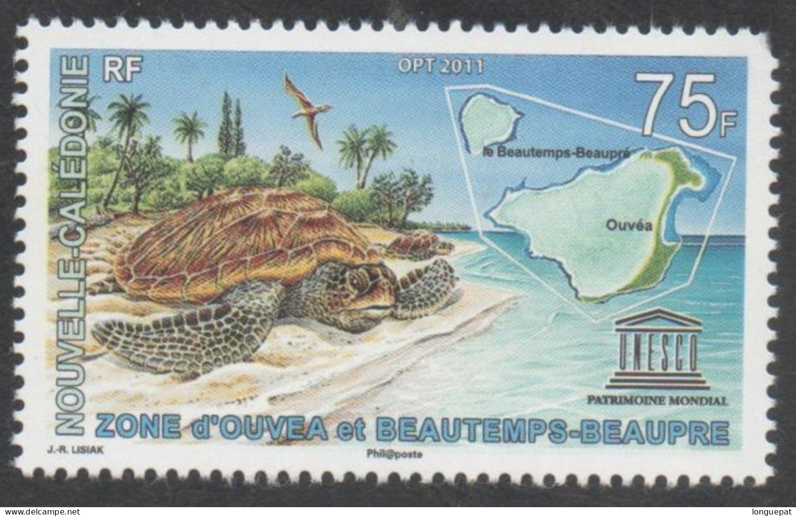 Nelle CALEDONIE -  Environnement - Nature - Zone Du Lagon D'Ouvéa Et Beautemps-Baupré : Tortue Marine, Carte Des îlots - Neufs