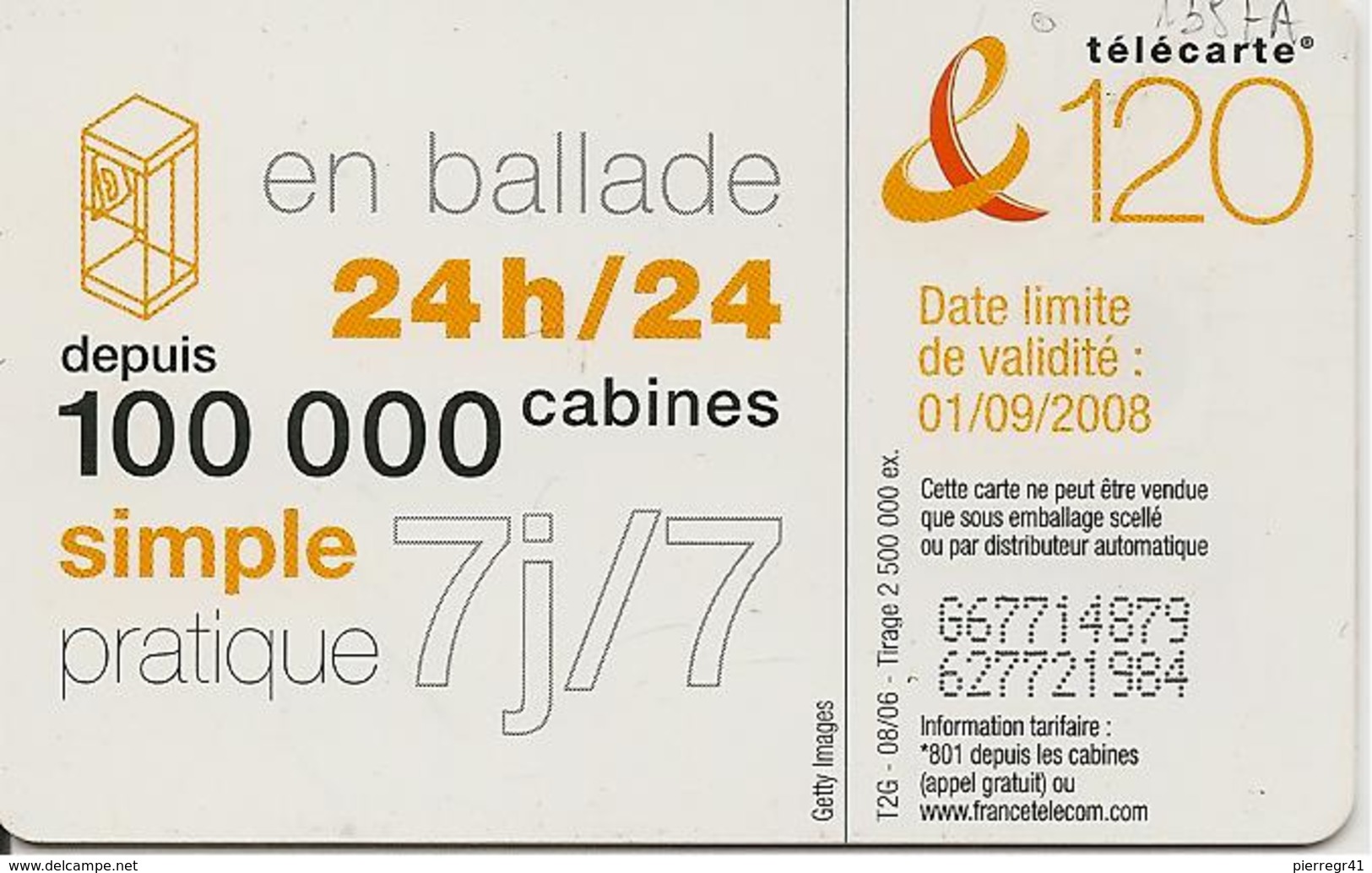 CARTE°-PUBLIC-120U-F1357A-ORG1-08/06-DANSE 3-UTILISE-TBE - 2006