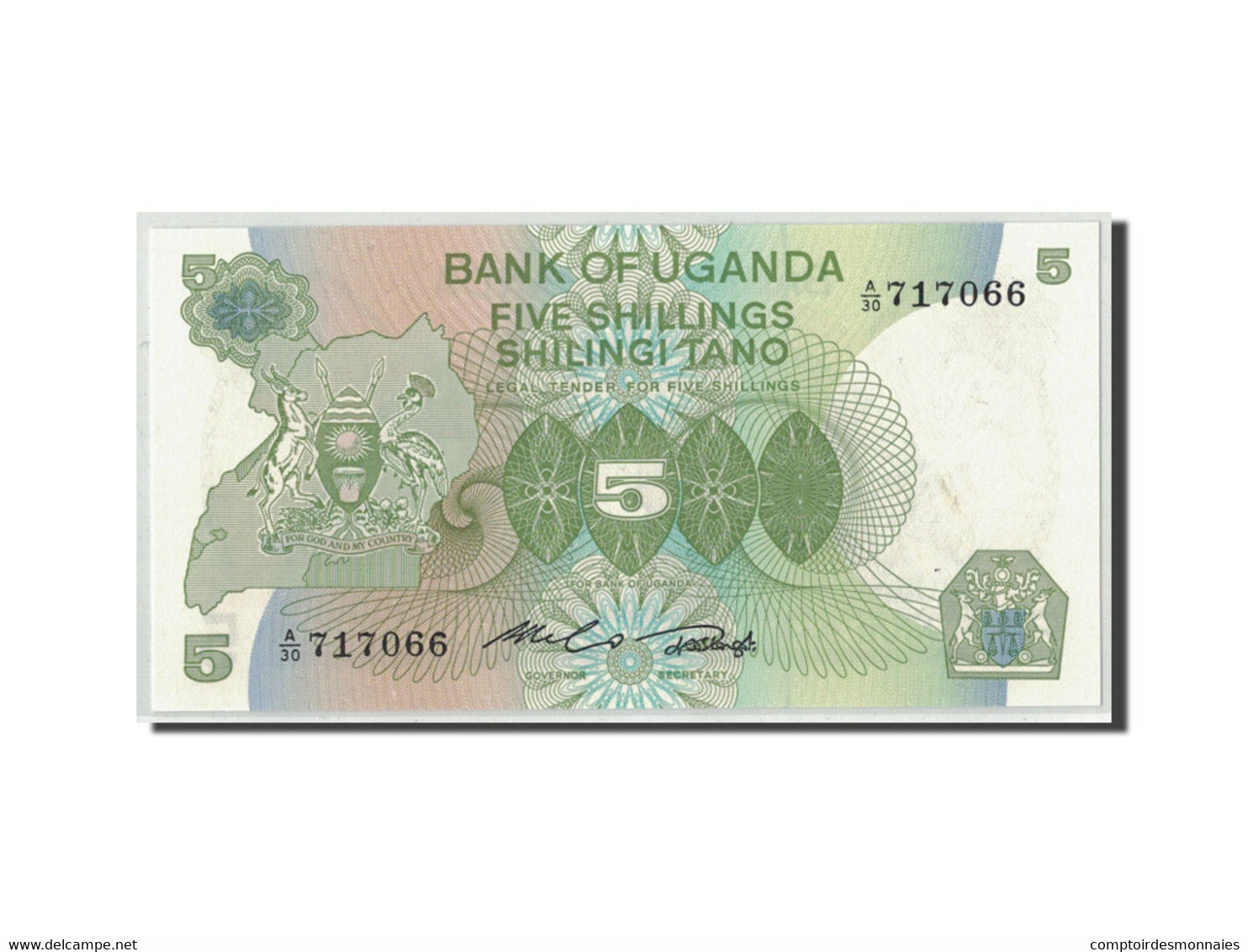 Billet, Uganda, 5 Shillings, Undated (1982), KM:15, NEUF - Ouganda