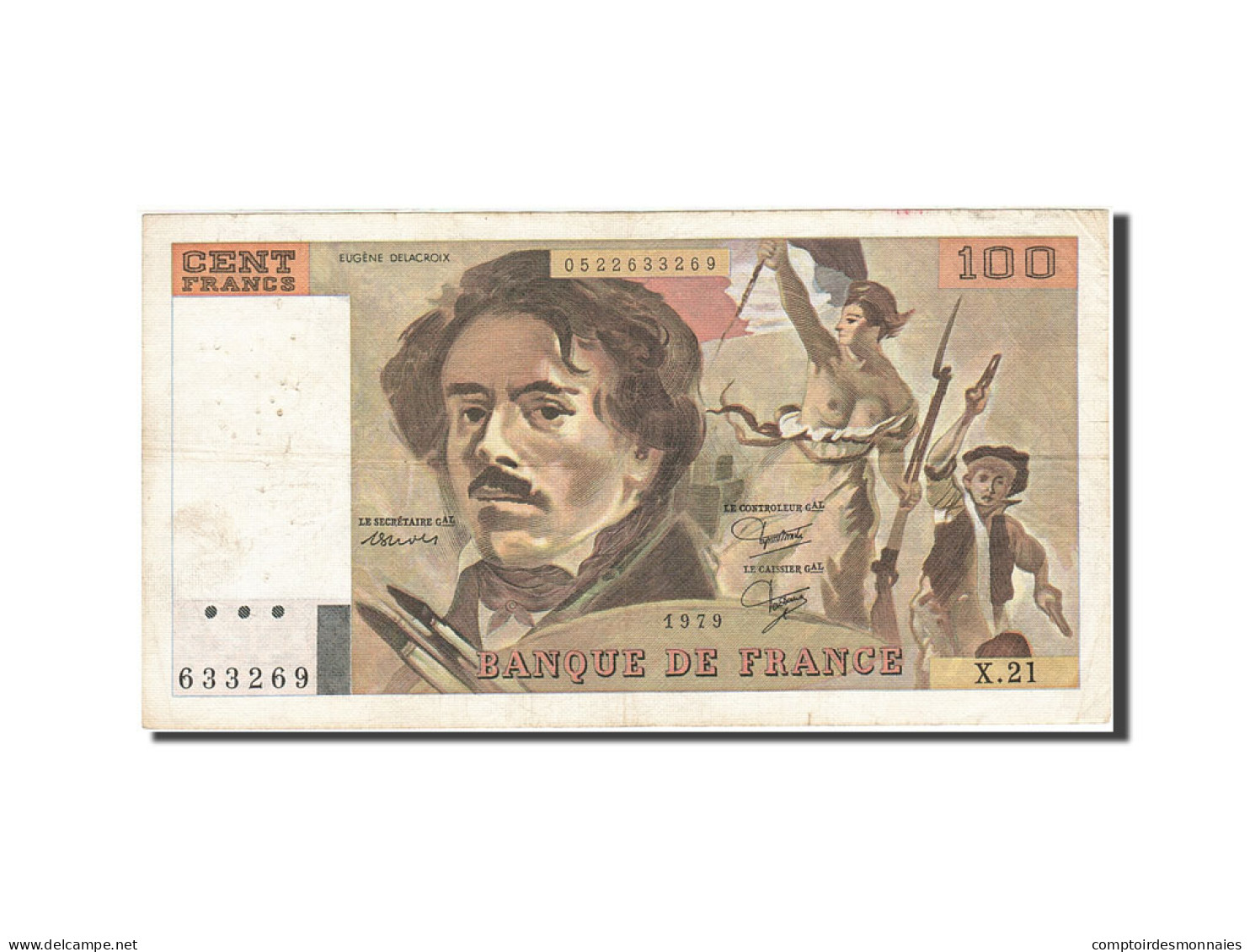 Billet, France, 100 Francs, 1978, 1979, TTB, Fayette:69.3, KM:154a - 100 F 1978-1995 ''Delacroix''