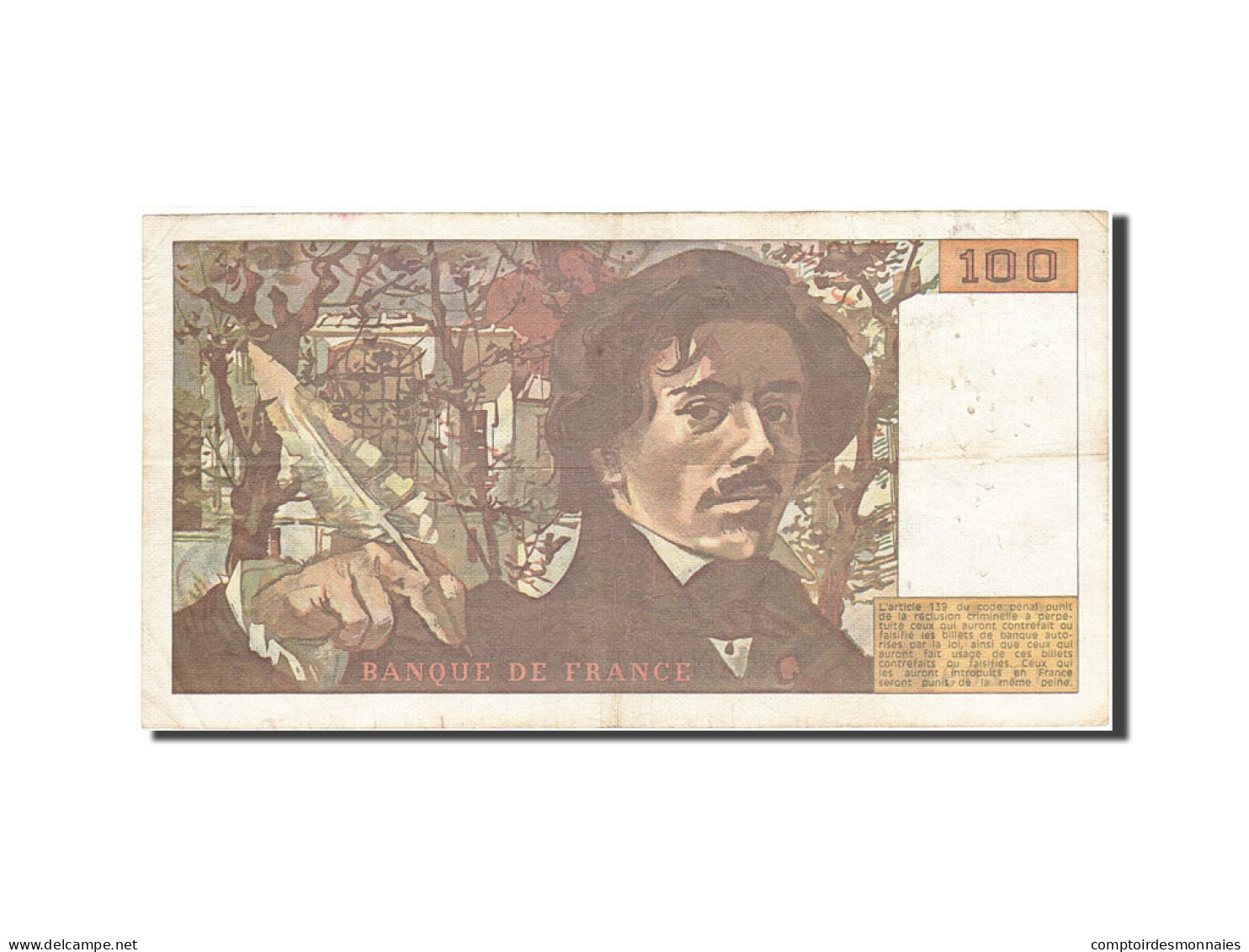 Billet, France, 100 Francs, 1978, 1979, TTB, Fayette:69.3, KM:154a - 100 F 1978-1995 ''Delacroix''