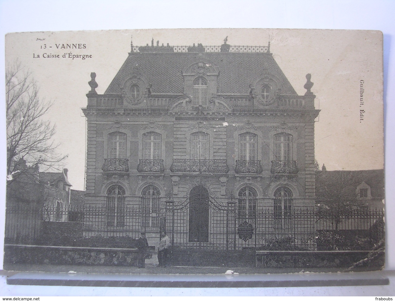 56 - VANNES - LA CAISSE D4EPARGNE - CACHET ESCon TRAIN - 1914 - Vannes