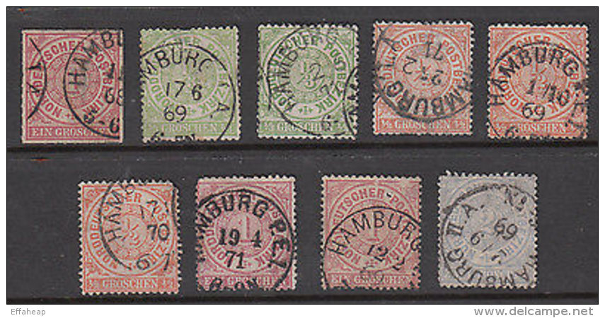 North German Confederation: Old Stamps Postmarked Hamburg, 1868-72 - Other & Unclassified