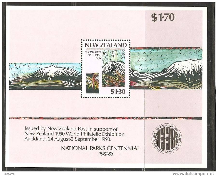 New Zealand 1987 National Parks Tongariro Volcano Miniature Sheet MNH - Ongebruikt