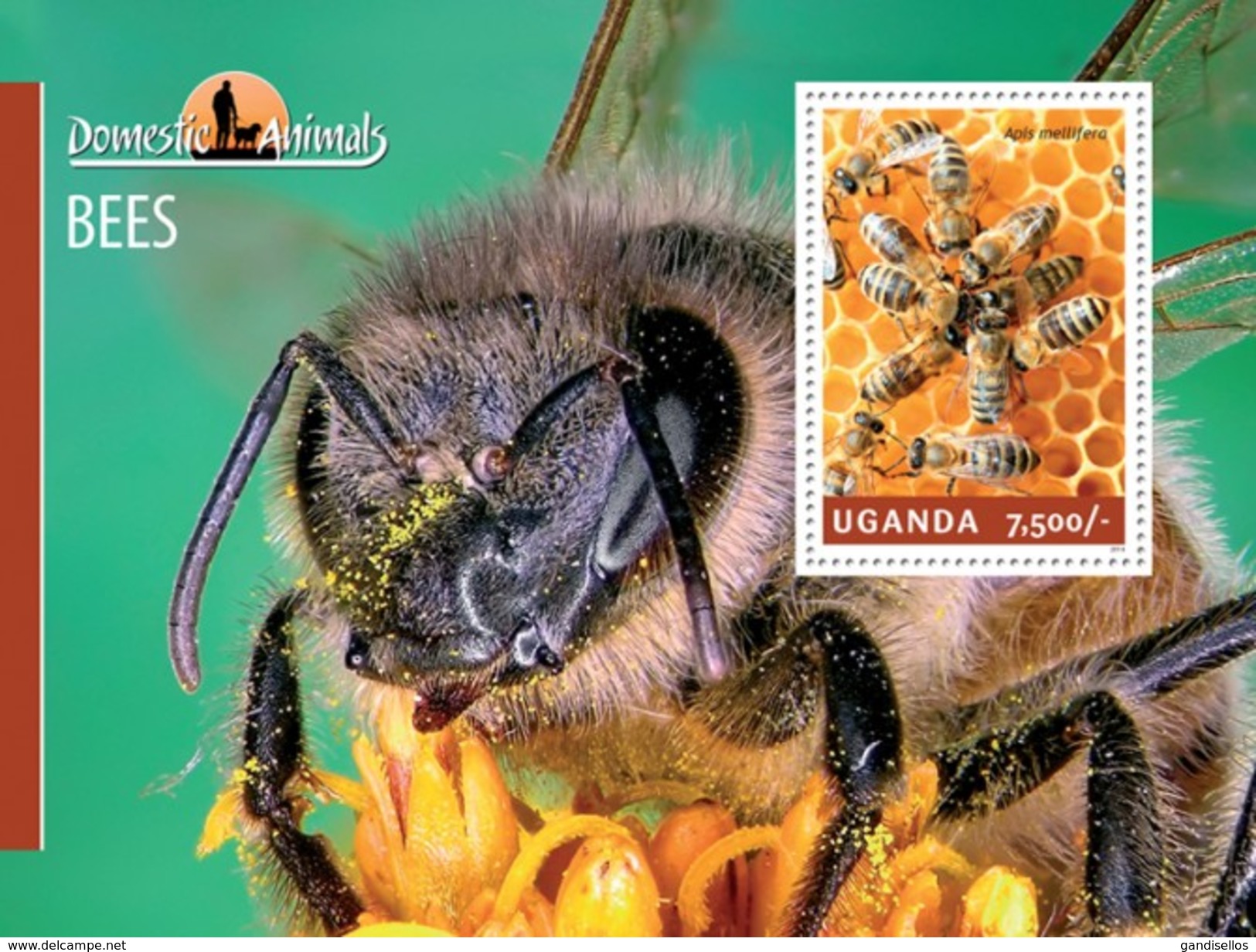 UGANDA 2014 SHEET INSECTS ABEJAS ABEILLES BEES ABELHAS API BIENEN Ugn14207b - Uganda (1962-...)