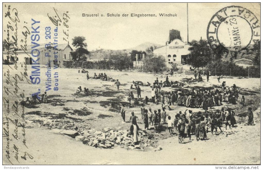 German South-west Africa, WINDHOEK WINDHUK, Brewery, Native School (1923) - Namibia