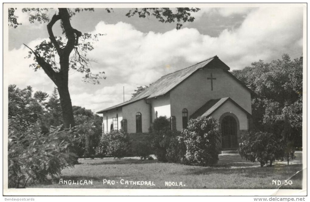 Northern Rhodesia, NDOLA, Anglican Pro-Cathedral (1950s) RPPC Stamps - Sambia
