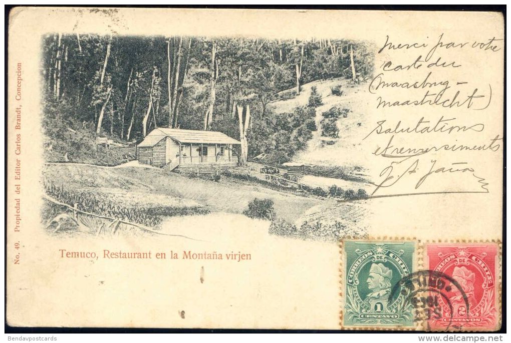 Chile, TEMUCO, Restaurant En La Monta&ntilde;a Virjen (1904) Stamps - Chili