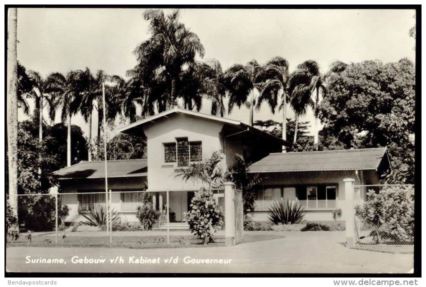 Suriname, Dutch Guyana, Bldg. Cabinet Of The Governor (1950s) RPPC - Suriname