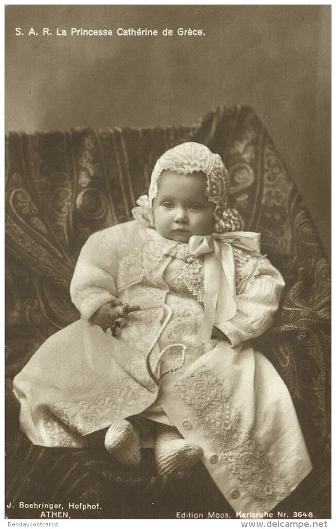 Greece, Princess Katherine Of Greece And Denmark (1916) RPPC - Royal Families