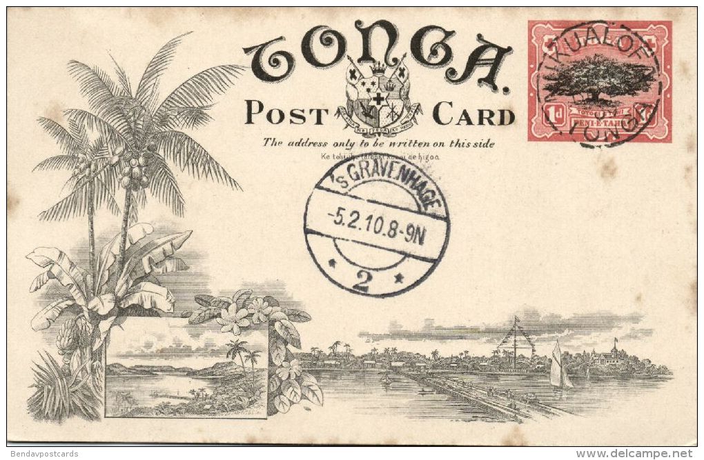 Tonga Islands, The Orange Groves (1909) Pre-Printed Stamp - Tonga