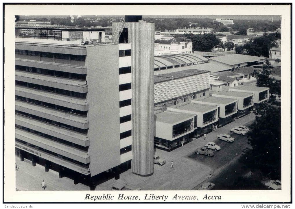 Ghana, ACCRA, Republic House, Liberty Avenue (1950s) RPPC - Ghana - Gold Coast